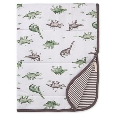 Burt's Bees Baby&reg; Happy Herbivores Organic Cotton Reversible Blanket in Cloud. View a larger version of this product image.