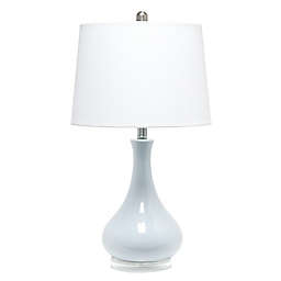 Lalia Home Droplet Table Lamp with Fabric Shade in Light Blue