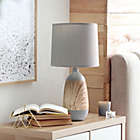 Alternate image 3 for Simple Designs Ceramic Oblong Table Lamp in Natural Wood/Grey