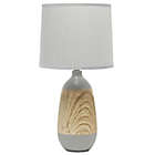 Alternate image 0 for Simple Designs Ceramic Oblong Table Lamp in Natural Wood/Grey