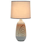 Alternate image 2 for Simple Designs Ceramic Oblong Table Lamp in Natural Wood/Grey