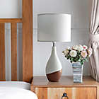 Alternate image 1 for Simple Designs Strikers Table Lamp in Wood/White