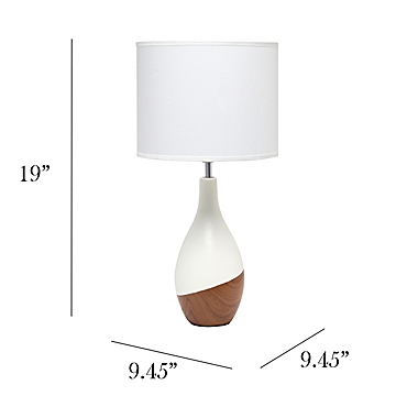 Simple Designs Strikers Table Lamp in Wood/White. View a larger version of this product image.