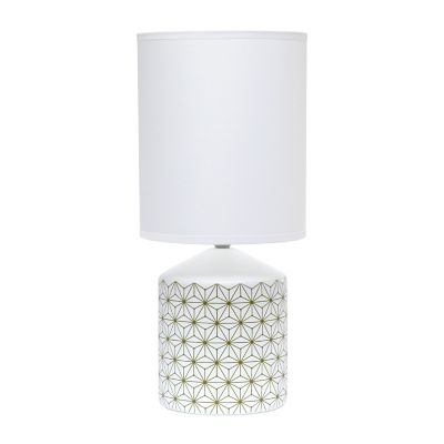 Simple Designs Fresh Prints Table Lamp in White/Gold