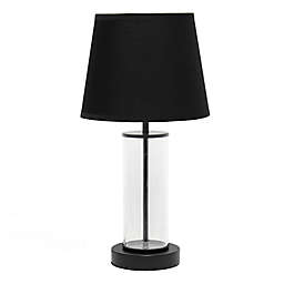 Simple Designs Encased Metal and Glass Table Lamp