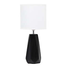 Simple Designs Ceramic Prism Table Lamp in Black