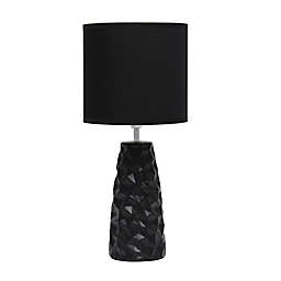 Simple Designs Sculpted Ceramic Table Lamp  in Black