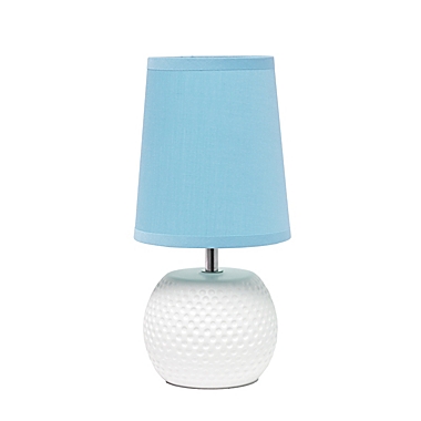 Simple Designs Studded Texture Ceramic Table Lamp in White/Blue. View a larger version of this product image.