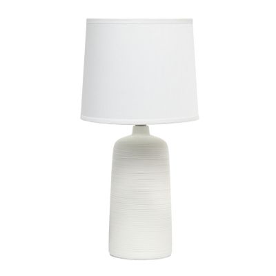 Simple Designs Textured Linear Ceramic Table Lamp
