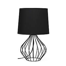 Simple Designs Geometrically Wired Table Lamp in Black