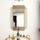 Alternate image 5 for Ridge Road Decor 36-Inch x 24-Inch Rectangular Metal Layered Framed Wall Mirror in Gold