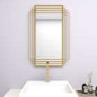 Alternate image 6 for Ridge Road Decor 36-Inch x 24-Inch Rectangular Metal Layered Framed Wall Mirror in Gold