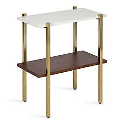 Kate and Laurel® Abcott Side Table in White/Walnut