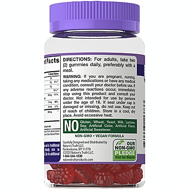 Nature&rsquo;s Truth&reg; 50-Count Sambucus Black Elderberry + Vitamin C, Zinc Berry Flavor Gummies. View a larger version of this product image.