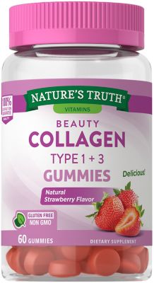 Nature&rsquo;s Truth&reg; 60-Count Beauty Collagen Type 1 + 3 Natural Strawberry Flavor Gummies