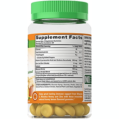 Nature&#39;s Truth&reg; 60-Count Vitamin C Immune Support Plus Manuka Honey, Zinc Gummies. View a larger version of this product image.