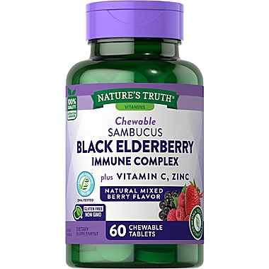 Nature&#39;s Truth&reg; 60-Count Sambucus Black Elderberry Immune Complex Chewable Tablets. View a larger version of this product image.