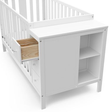 Storkcraft&trade; Malibu 3-in-1 Customizable Convertible Storage Crib in White. View a larger version of this product image.