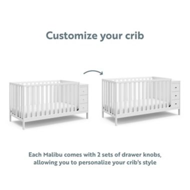 Storkcraft&trade; Malibu 3-in-1 Customizable Convertible Storage Crib in White. View a larger version of this product image.