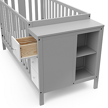 Storkcraft&trade; Malibu 3-in-1 Customizable Convertible Storage Crib in Grey/White. View a larger version of this product image.
