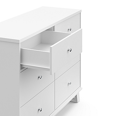 Storkcraft&reg; Modern 6-Drawer Double Dresser in White. View a larger version of this product image.