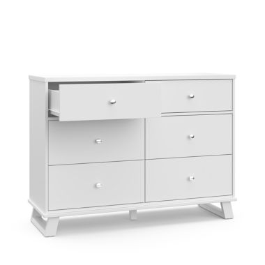 Storkcraft&reg; Modern 6-Drawer Double Dresser in White. View a larger version of this product image.