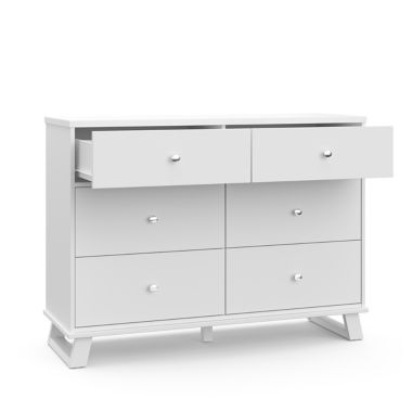 Storkcraft&reg; Modern 6-Drawer Double Dresser in White. View a larger version of this product image.
