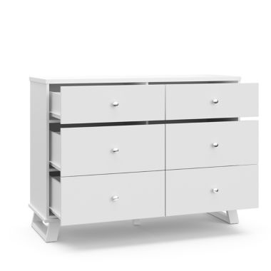 Storkcraft&reg; Modern 6-Drawer Double Dresser in White. View a larger version of this product image.