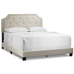 Glamour Home™ Aria Queen Fabric Upholstered Bed Frame in Beige