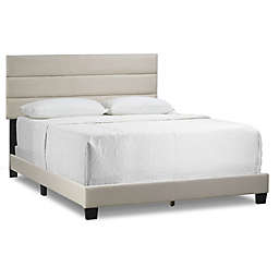 Glamour Home™ Aris Queen Fabric Upholstered Bed Frame in Beige