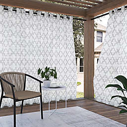 Sun Zero® Ria Trellis Indoor/Outdoor UV Protectant 108-Inch  Curtain Panel in Grey (Single)