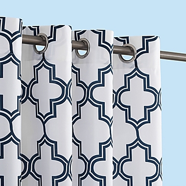 Sun Zero&reg; Ria Trellis Indoor/Outdoor UV Protectant 84-Inch Curtain Panel in Indigo (Single). View a larger version of this product image.