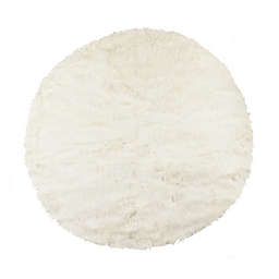 HomeRoots Faux Fur 6' Round Rug in Off-White