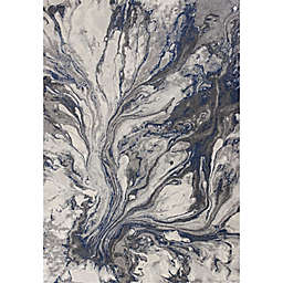 HomeRoots Abstract Watercolor 5'3 x 7'7 Area Rug in Grey