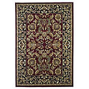 HomeRoots Floral Accent Rug in Red/Black
