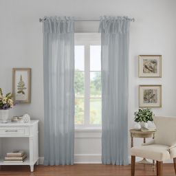 Elrene Home Fashions® Jolie 95-Inch Tie Top Sheer Curtain Panel in Soft Blue (Single)