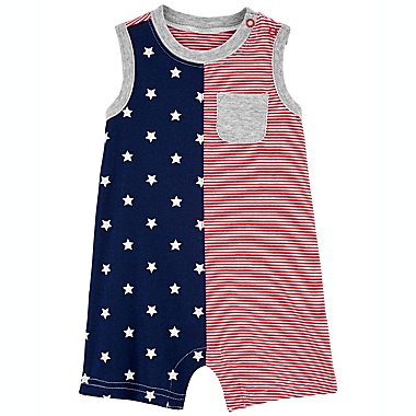 carter&#39;s&reg; Size 6M Stars &amp; Stripes 4th of July Romper in Red. View a larger version of this product image.