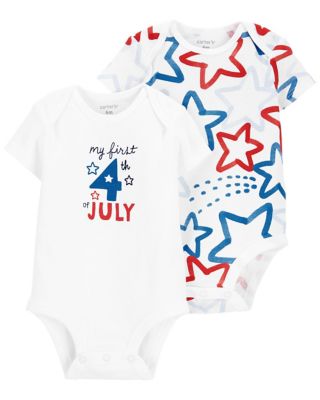carter&#39;s&reg; 2-Pack My First 4th of July Short Sleeve Bodysuits in White