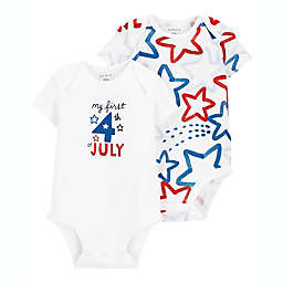 carter's® 2-Pack My First 4th of July Short Sleeve Bodysuits in White