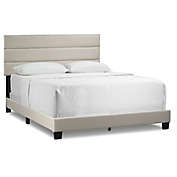 Glamour Home&trade; Aris King Fabric Upholstered Bed Frame in Beige