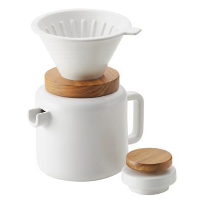 Bonjour&reg; Coffee and Tea 4-Cup Pour-Over Coffee Set in White