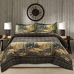 Blue Ridge Trading Whitetail Birch 3-Piece Twin Comforter Set in Dark Brown