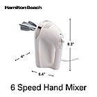 Alternate image 1 for Hamilton Beach&reg; 6 Speed Hand Mixer with Easy Clean Beaters in White