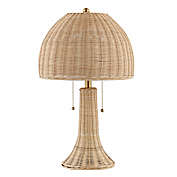 JONATHAN Y Joanie 22&quot; Bohemian Rustic Iron LED Table Lamp in Natural/Brass Gold