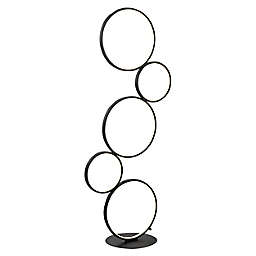 JONATHAN Y Pluto Stacked Circles 45" 5-Light Aluminum Integrated LED Floor Lamp in Black