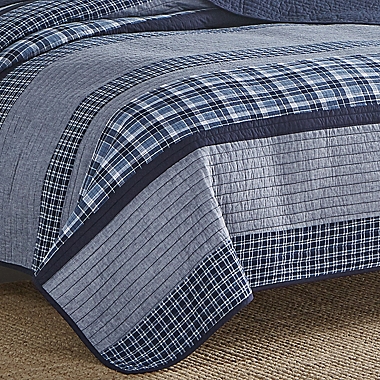 Nautica&reg; Adelson Full/Queen Quilt in Navy. View a larger version of this product image.