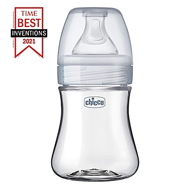 ChiccoDuo&reg; 5 oz. Hybrid Baby Bottle with Invinci-Glass&trade; in Clear/Grey. View a larger version of this product image.