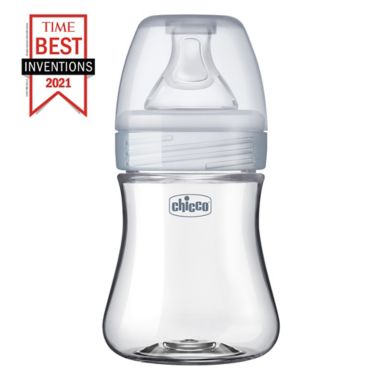 ChiccoDuo&reg; 5 oz. Hybrid Baby Bottle with Invinci-Glass&reg; in Clear/Grey. View a larger version of this product image.