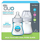 Alternate image 1 for ChiccoDuo&reg; 5 oz. 2-Pack Hybrid Baby Bottles with Invinci-Glass&reg; in Clear/Grey