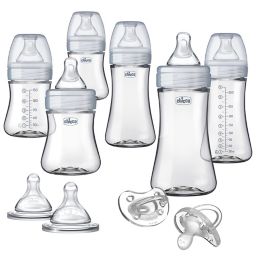 ChiccoDuo® Deluxe Hybrid Baby Bottle Gift Set with Invinci-Glass® in Clear/Grey